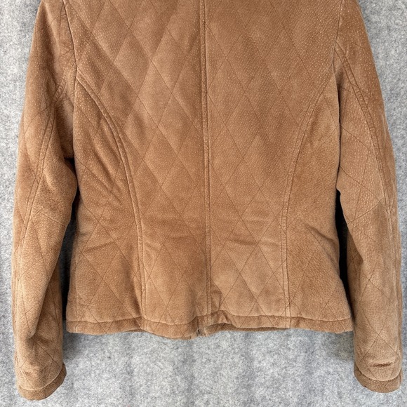 Vintage Casablanca Suede Leather Jacket Womens S Brown Zip Front Retro Coat - Picture 13 of 16